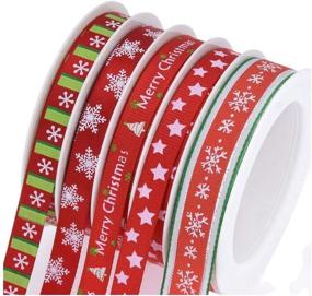 img 1 attached to 🎀 Fowod Christmas Ribbon - Mixed Sizes, 16 feet Each Roll, 80 feet Total (Red)