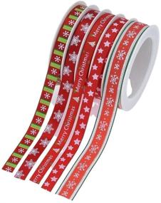 img 2 attached to 🎀 Fowod Christmas Ribbon - Mixed Sizes, 16 feet Each Roll, 80 feet Total (Red)