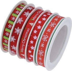 img 3 attached to 🎀 Fowod Christmas Ribbon - Mixed Sizes, 16 feet Each Roll, 80 feet Total (Red)