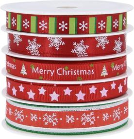 img 4 attached to 🎀 Fowod Christmas Ribbon - Mixed Sizes, 16 feet Each Roll, 80 feet Total (Red)