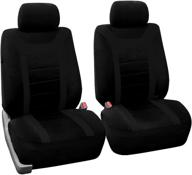 fh group fb070black102 airbag ready solid black sport bucket front seat cover set of 2 logo