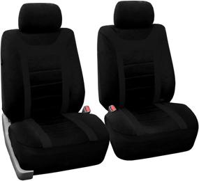 img 3 attached to FH Group FB070BLACK102 Airbag Ready Solid Black Sport Bucket Front Seat Cover Set of 2