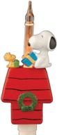 🐶 peanuts snoopy and woodstock on doghouse holiday night light: a charming festive illumination (166734) логотип