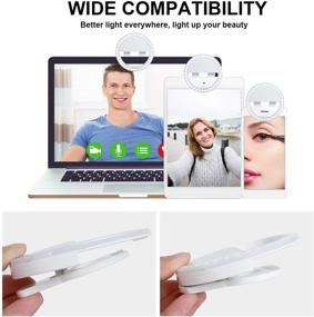 img 1 attached to Mini Clip On Ring Light Portable Selfie Ring Light For Laptop IPhone Android Smart Phone Rechargeable Battery Ring Light Photography Camera Video