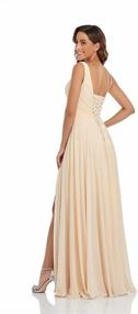 img 2 attached to 👗 Elegant V Neck Chiffon Bridesmaid Dresses: Long Split Formal Evening Gown & A-line Prom Dresses