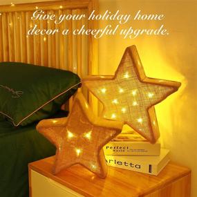 img 3 attached to 💫 Luxspire Valentines 3D Star Lights: Stunning Table Lamp Set for Romantic Home Decor & Gifts (2 Pack)