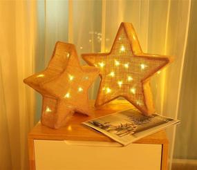 img 4 attached to 💫 Luxspire Valentines 3D Star Lights: Stunning Table Lamp Set for Romantic Home Decor & Gifts (2 Pack)