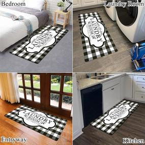 img 3 attached to 🏡 Фермерский коврик для кухни Vaukki - непромокаемый коврик без скольжения для прачечной, кабинета для обуви, кухни, ванной и входа (черный, 20’’x48’’)
