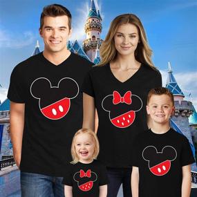 img 1 attached to 🐭 Disney Family Mickey Girls' Clothing - V Neck T Shirts