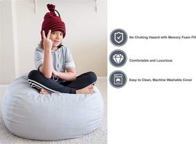 img 3 attached to 🪑 Premium Kids Memory Foam Bean Bag Chair - 3ft with Removable Washable Cover for Outstanding Comfort and Durability