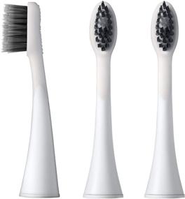 img 4 attached to BURST Replacement Electric Toothbrush Heads: Charcoal Bristles for Deep Clean & Healthier Smile, 3pk, White