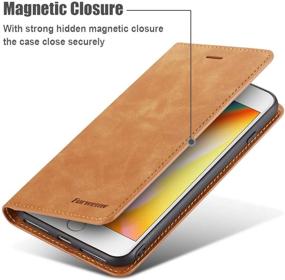 img 1 attached to 📱 QLTYPRI iPhone 6 Plus 6S Plus Case - Brown: Premium Leather TPU Bumper, Card Holder, Kickstand, Magnetic Adsorption - Shockproof Flip Wallet!