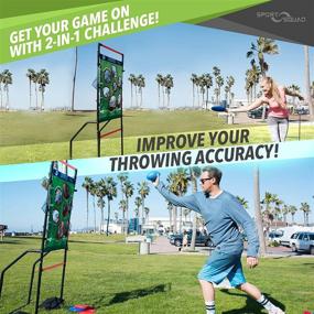 img 1 attached to 🏈 2-in-1 Sport Squad Endzone Challenge: Football Toss and Flying Disc Game - Indoor & Outdoor Backyard Fun - Enhance Throwing Skills with Target Carnival Activity