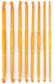 img 4 attached to 🧶 Premium 8-Piece Golden Aluminum Double-Ended Crochet Hook and Knitting Needle Set for Accurate Weave Craft