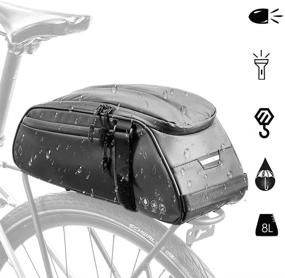 img 4 attached to 🚲 AUTOWT 8L Bike Reflective Rack Bag - Water-Resistant Rear Seat Pannier Cargo Trunk Storage Cycling Carrier Chest Bag with Multi-Pocket Design and Taillight Loop for Commuter Outdoor Traveling