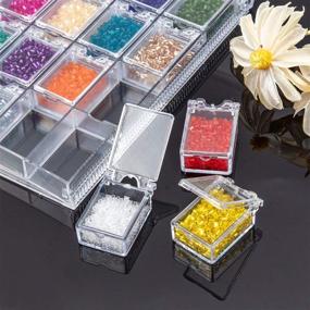 img 3 attached to Clear Plastic Removable Storage Organizer Container Box with 20 Compartments, measuring 4.9 x 5.6 Inch, Complete with 198 pcs Rectangle Paper Label Pasters, Ideal for Storing Diamond Beads, Rings, Jewelry Accessories, and Small Items - PH PandaHall