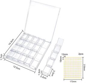 img 2 attached to Clear Plastic Removable Storage Organizer Container Box with 20 Compartments, measuring 4.9 x 5.6 Inch, Complete with 198 pcs Rectangle Paper Label Pasters, Ideal for Storing Diamond Beads, Rings, Jewelry Accessories, and Small Items - PH PandaHall