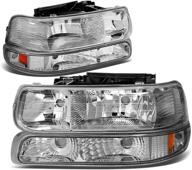 🌟 chrome amber headlights for 99-02 silverado 1500, 00-06 suburban 1500, and tahoe - dna motoring hl-oh-cs99-4p-ch-ab logo