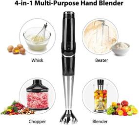 img 1 attached to 🔋 Cordless Hand Blender Rechargeable: 21-Speed Immersion Stick Blender with Powerful Variable Speed Control and Electric Hand Mixer with Chopper, Portable