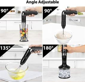 img 2 attached to 🔋 Cordless Hand Blender Rechargeable: 21-Speed Immersion Stick Blender with Powerful Variable Speed Control and Electric Hand Mixer with Chopper, Portable