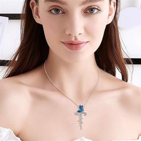 img 1 attached to 🦋 Sterling Butterfly Pendant: Exquisite Girls' Jewelry Necklace