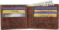 👜 brown leather bifold wallet window - men's accessories in wallets, card cases & money organizers logo