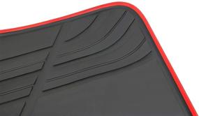 img 2 attached to 🚗 BMW 3/4 Series Custom Fit Floor Mat - Black and Red Rubber Liners Set (2012-2018)