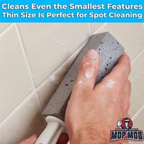 img 1 attached to 🚽 Pro-Grade, Nontoxic Pumice Stone Toilet Bowl Cleaner - 4 Pack. Ergonomic Handle and Gray Scouring Stick Effectively Remove Tough Stains, Bathroom Buildup, Hard Water, Scum, Rings, and Tub Grime