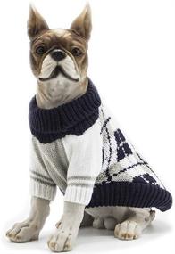 img 3 attached to 🐶 BABAHU Knitted Pet Sweater with High Collar, Diamond Plaid Design - Ideal Cat and Dog Apparel and Accessories