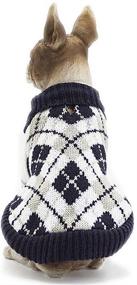 img 1 attached to 🐶 BABAHU Knitted Pet Sweater with High Collar, Diamond Plaid Design - Ideal Cat and Dog Apparel and Accessories