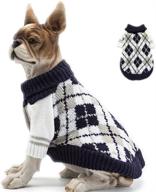 🐶 babahu knitted pet sweater with high collar, diamond plaid design - ideal cat and dog apparel and accessories логотип