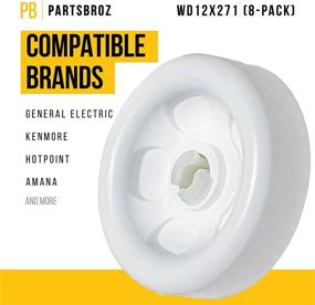 img 3 attached to 🔧 Premium WD12X271 Lower Dishrack Roller Kit (8-Pack) for GE Dishwashers - Trusted Replacement by PartsBroz - Replaces AP2039084, 2493, AH259136, DW113, DW604, EA259136, PS259136, WD12X0271, WD12X0426