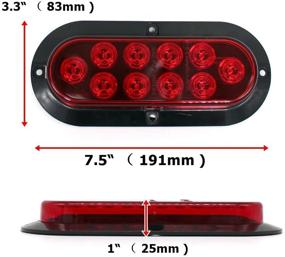 img 3 attached to 🚦 Набор из 2-х ТМН Цаокальных LED-фонарей с красной поверхностью для стоп-сигнала, тормоза, маркера и задних огней на грузовик, трейлер, прицеп и автобус. 12В постоянного тока.
