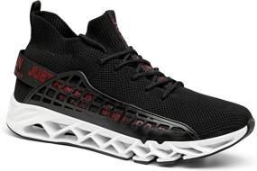 img 1 attached to KUXIE Running Athletic Sneakers Numeric_9_Point_5 Men's Shoes