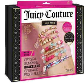 img 4 attached to 💎 Create Authenticity – Juicy Couture Glowing Sun Bracelets - DIY Charm Bracelet Kit for Teens - Jewelry Crafting Set with Beads and Charms featuring Swarovski Crystals