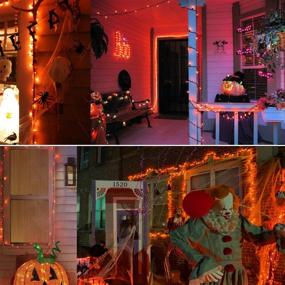 img 1 attached to 🎃 PhilzOps Halloween Lights - 2 PCS 21.63ft 100 Count Orange Incandescent Lights - UL Certified Connectable Orange Lights - Mini Halloween Lights Waterproof for Indoor/Outdoor Decor - Spooky House Party Enhancements