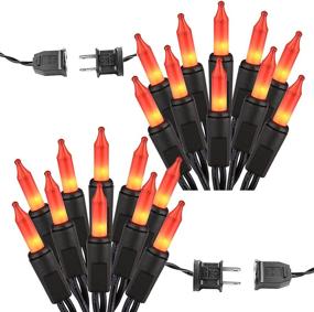 img 4 attached to 🎃 PhilzOps Halloween Lights - 2 PCS 21.63ft 100 Count Orange Incandescent Lights - UL Certified Connectable Orange Lights - Mini Halloween Lights Waterproof for Indoor/Outdoor Decor - Spooky House Party Enhancements