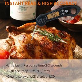 img 3 attached to Cooking Thermometer - Waterproof, Dual Probe Digital Food Thermometer with Magnet, Backlight, Calibration, and Foldable Probe - Ideal for Deep Frying, Grilling, BBQ, Kitchen, or Outdoor Use