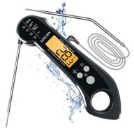 cooking thermometer - waterproof, dual probe digital food thermometer with magnet, backlight, calibration, and foldable probe - ideal for deep frying, grilling, bbq, kitchen, or outdoor use logo