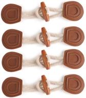 🧥 set of 4 brown sew-on toggle buttons with wooden horn for diy sewing accessories - perfect for coat jackets and shawls logo