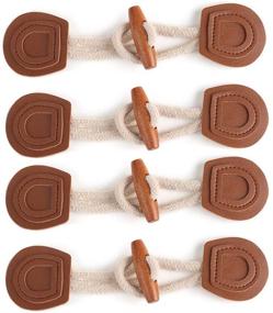 img 4 attached to 🧥 Set of 4 Brown Sew-On Toggle Buttons with Wooden Horn for DIY Sewing Accessories - Perfect for Coat Jackets and Shawls