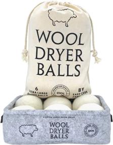img 4 attached to 🧦 Wool Dryer Balls XL 6 Pack, with Felt Container & Cotton Bag, Anti Static Organic Fabric Softener Substitute for Dryer Sheets, Speeds Up Dry Time, Reduce Energy Costs, 100% Pure New Zealand Wool
