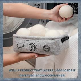 img 3 attached to 🧦 Wool Dryer Balls XL 6 Pack, with Felt Container & Cotton Bag, Anti Static Organic Fabric Softener Substitute for Dryer Sheets, Speeds Up Dry Time, Reduce Energy Costs, 100% Pure New Zealand Wool