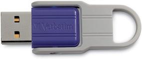 img 1 attached to Флэш-накопитель Verbatim Violet USB - 32 ГБ памяти, дизайн Сохраняй и переворачивай, размеры 0,3 х 0,8 х 2,2 дюйма.