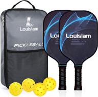 louislam graphite pickleball paddle set - lightweight racket with pickleball balls: 2-pack honeycomb composite core логотип