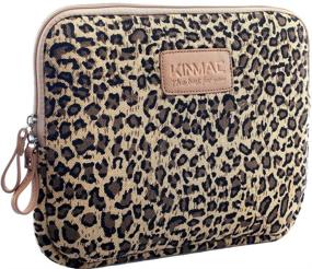 img 2 attached to 17 inch Kinmac Laptop Sleeve with Yellow Leopard Spot Pattern - Canvas Fabric