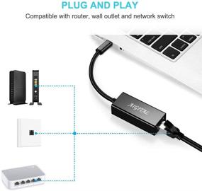 img 1 attached to USB C to Ethernet Adapter, USB C Thunderbolt 3/Type-C to RJ45 Gigabit Network Adapter for MacBook Pro, MacBook Air, iPad Pro, Galaxy S9/S8 & More - Portable and Compatible with MacBook Pro 2020/2019/2018