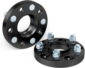 img 1 attached to 🔧 1 inch (25mm) Hubcentric Wheel Spacers for Nissan Infiniti G35 G37 Q50 Q60 Q70 FX35 FX50 350z 370z Altima Maxima 300zx Sentra - Black (2pcs), 5x114.3, 66.1mm bore, 12x1.25 Studs