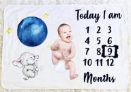 baby boy monthly milestone blanket - newborn baby shower gift, photo blanket for baby pictures, month and age tracker + frame - ideal swaddle gift for bebes logo