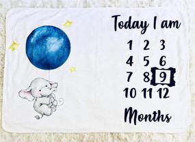 img 1 attached to Baby Boy Monthly Milestone Blanket - Newborn Baby Shower Gift, Photo Blanket for Baby Pictures, Month and Age Tracker + Frame - Ideal Swaddle Gift for Bebes